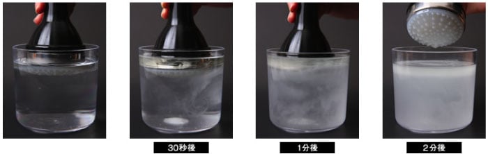 水と油の乳化の実験の写真