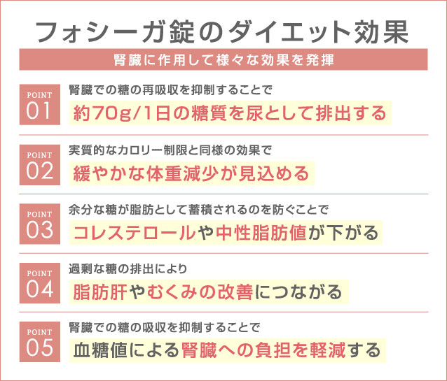 フォシーガ錠のダイエット効果